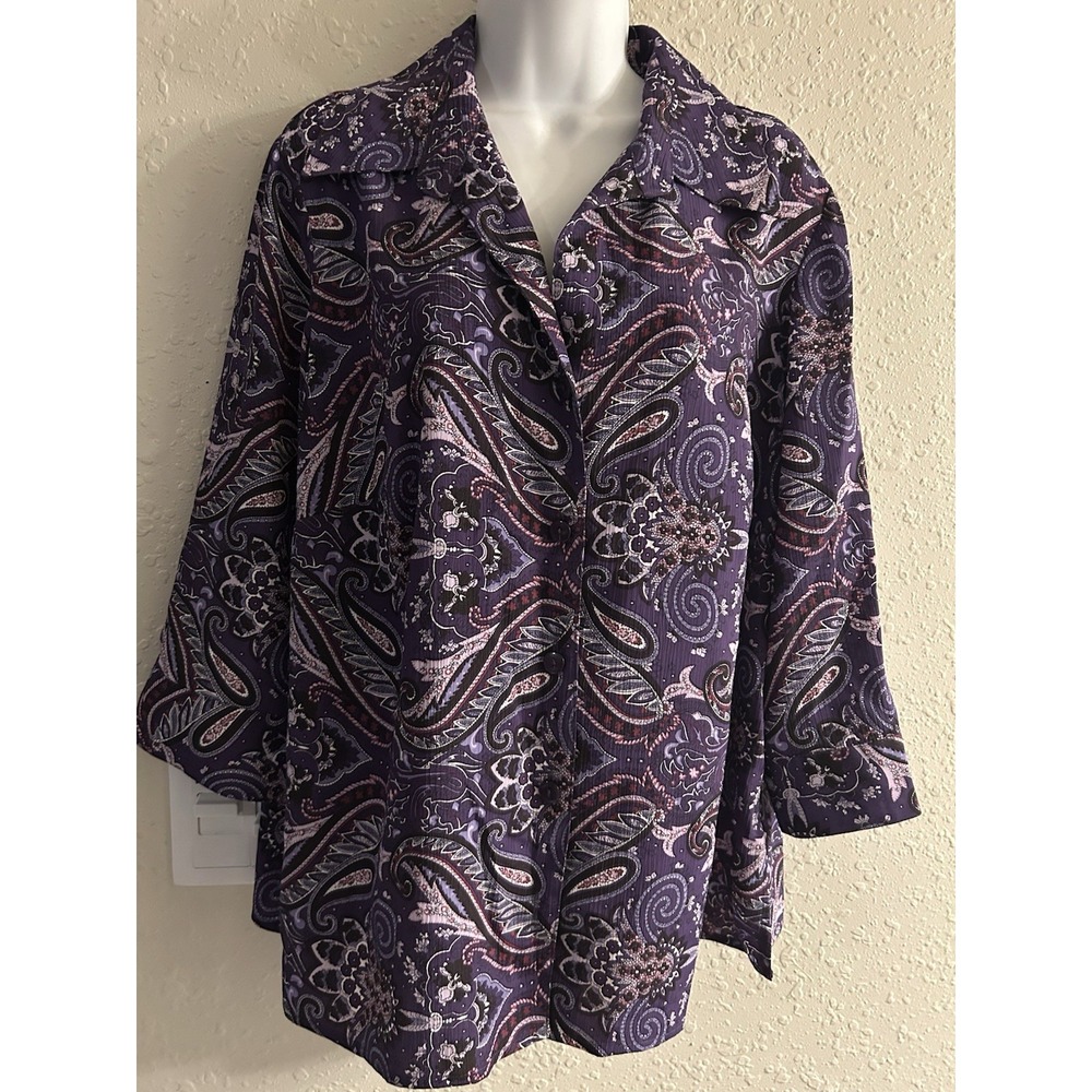 New 1X Notations Purple Multi Top #1350*8